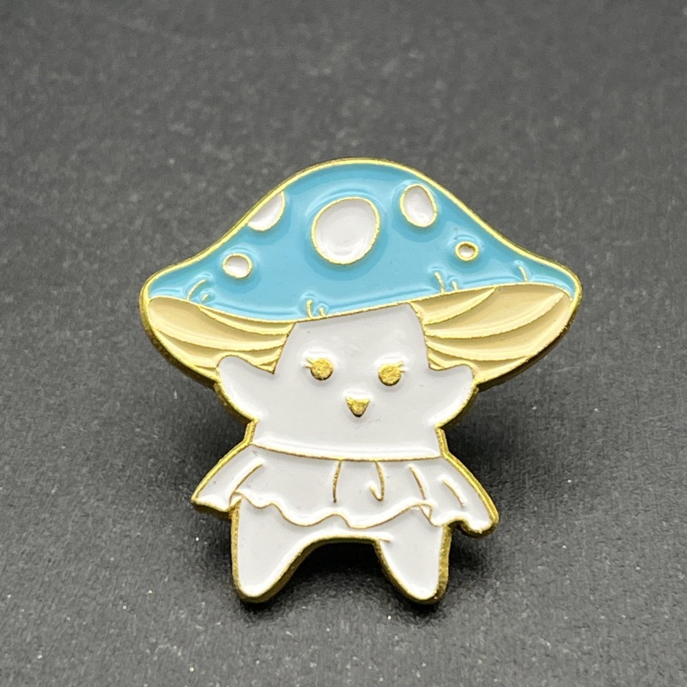 Cute Mushroom Person Girl In Skirt Lapel Hat Pin